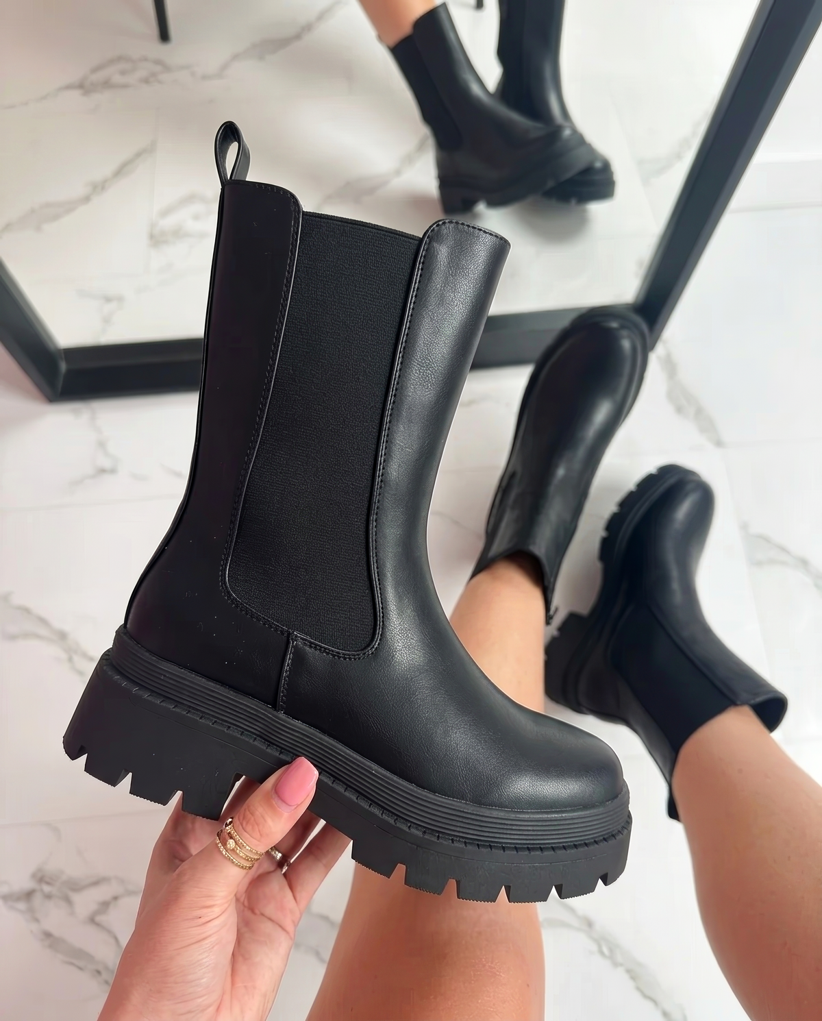 Chelsea Chunky Stivali alti - Nero