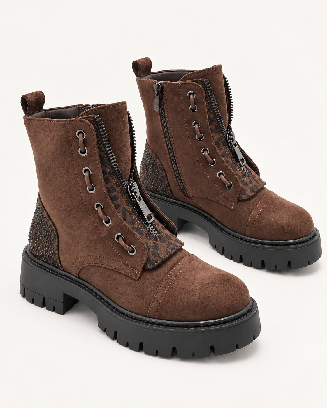 Jada Chunky Stivali con lacci - Marrone