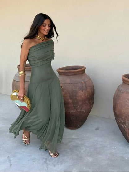 Abito Toledo: Maxi Monospalla in Mesh