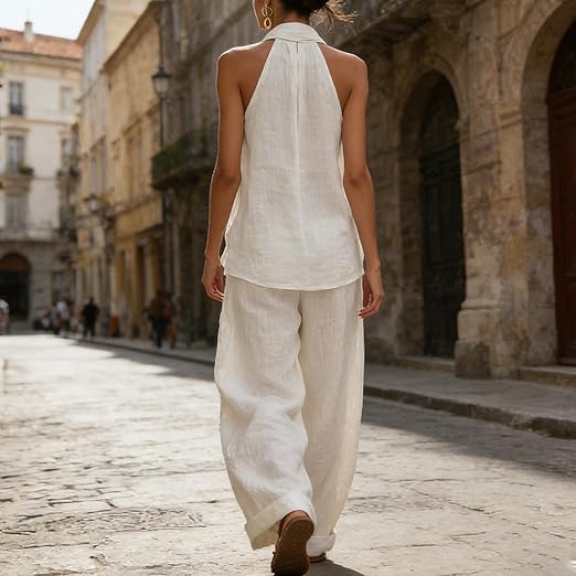 Ainhoa | Set di due pezzi con trama in lino