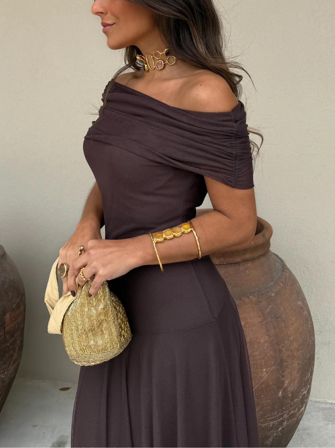 Abito Toledo: Maxi Monospalla in Mesh