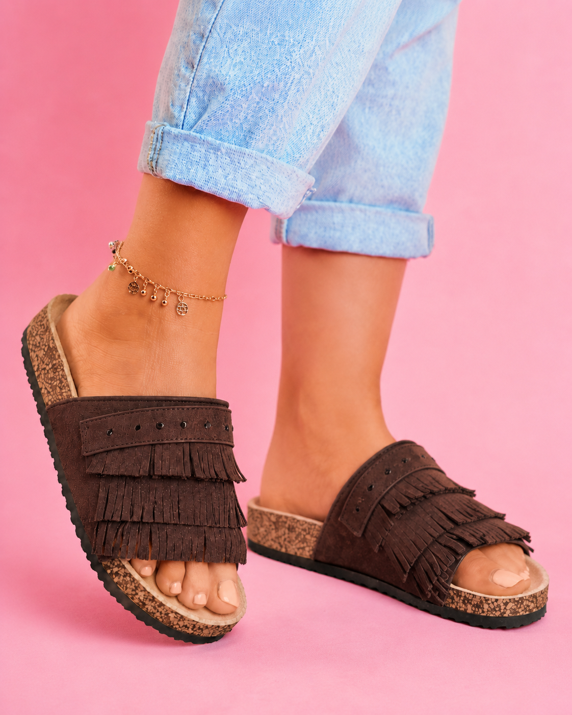 Simone Fringle Marrone Slides
