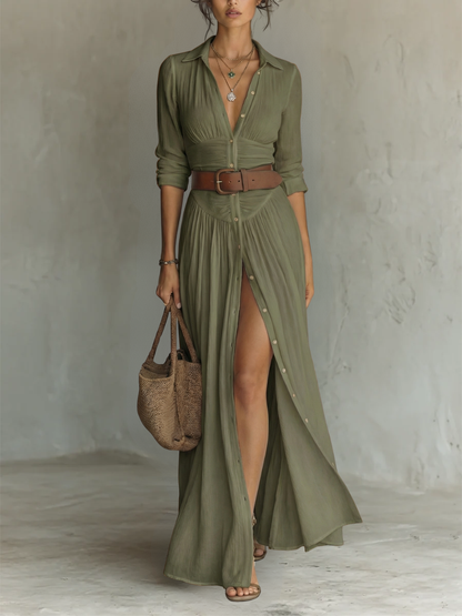 Solène - Abito Maxi in Lino