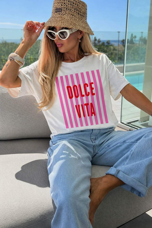 Dolce Vita Print T-camicia