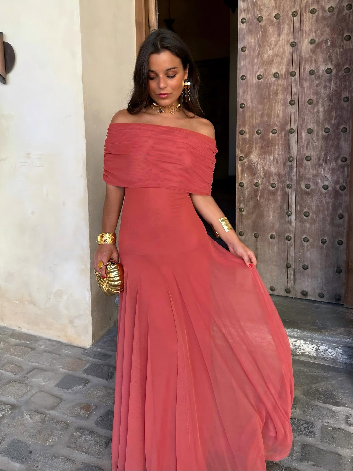 Abito Toledo: Maxi Monospalla in Mesh
