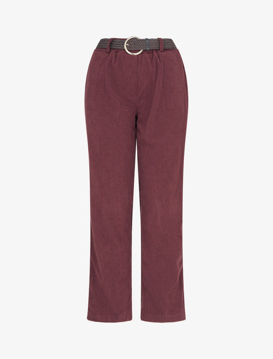Pantalone dritto in velluto a coste - Bordeaux