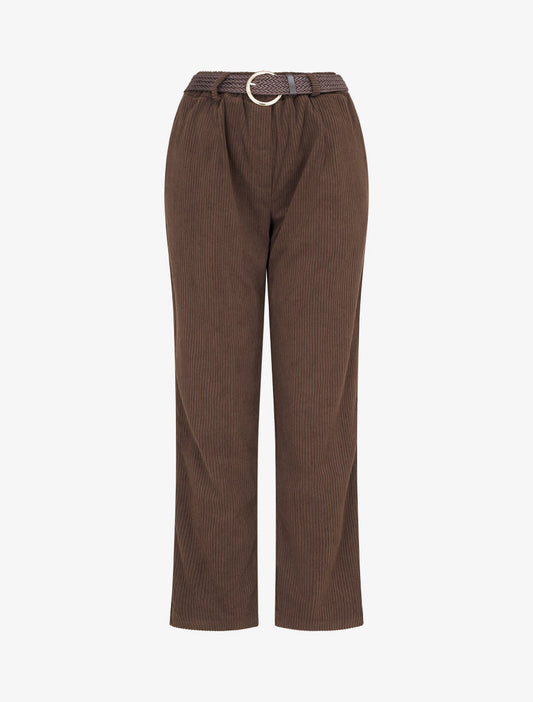 Pantalone dritto in velluto a coste - Marrone
