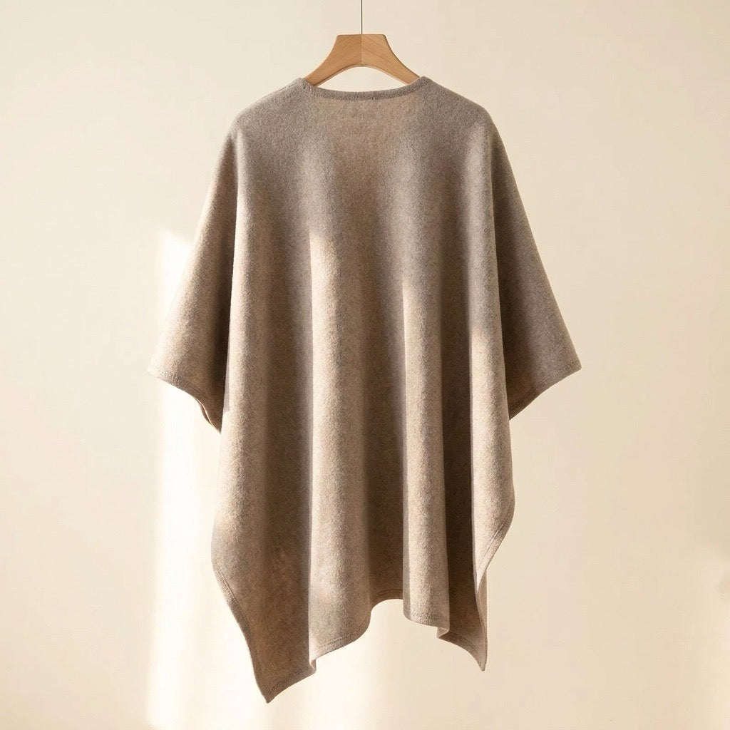 Brisae Bellini - Poncho-sciarpa lunga in misto lana