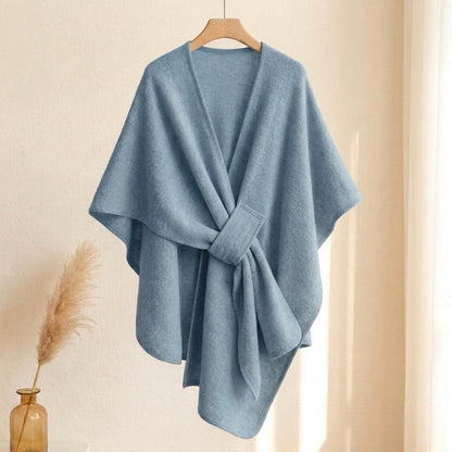 Brisae Bellini - Poncho-sciarpa lunga in misto lana
