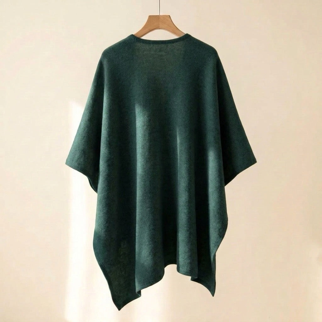 Brisae Bellini - Poncho-sciarpa lunga in misto lana