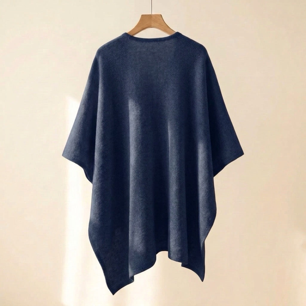 Brisae Bellini - Poncho-sciarpa lunga in misto lana