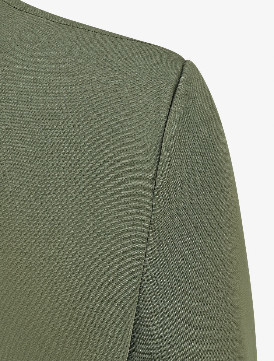 Giacca dritta con spalline - Kaki - Brisae Bellini