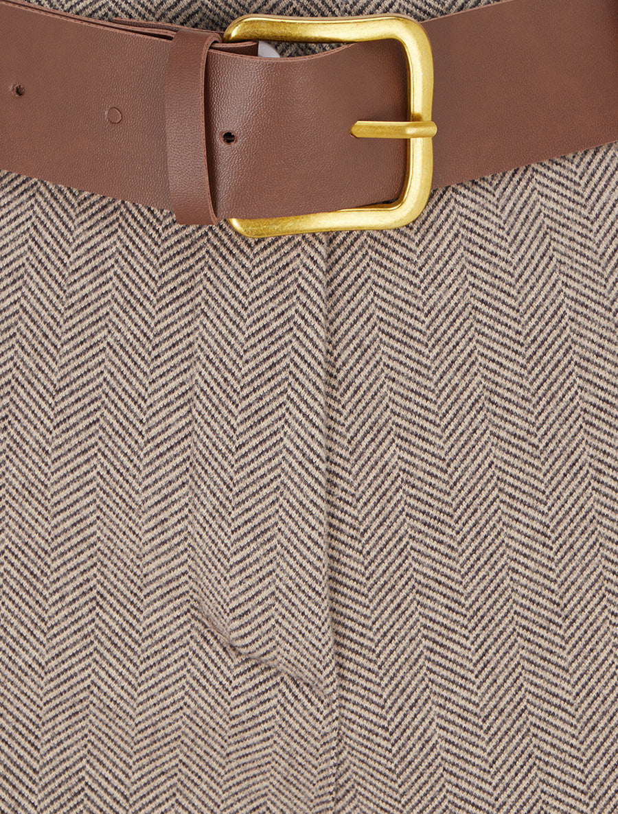 Short à revers imprimé chevron - Beige