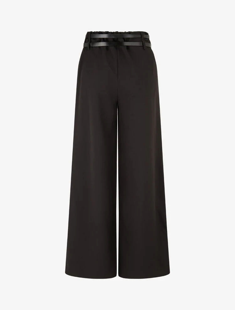 Pantalon wide leg à double ceintures - Nero