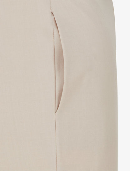 Pantalone dritto tinta unita elasticizzato - Beige - Brisae Bellini