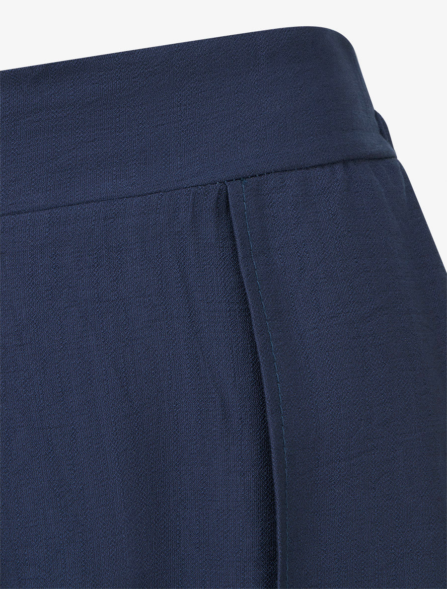 Pantalon ample à bords asymétriques - Marine