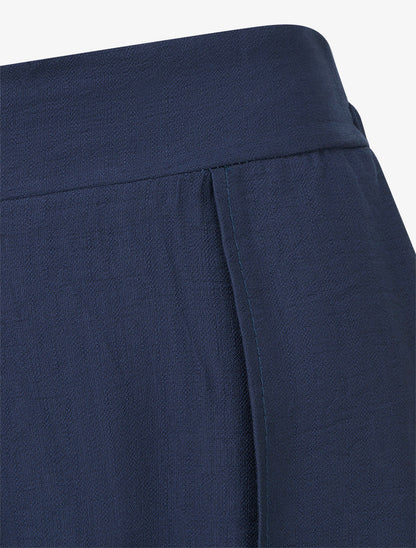 Pantalon ample à bords asymétriques - Marine