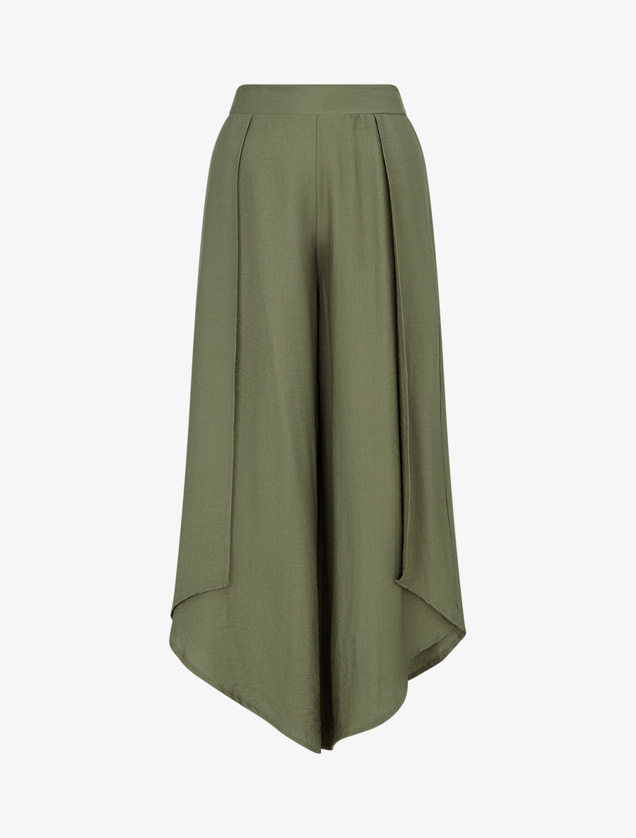 Pantalon ample à bords asymétriques - Kaki