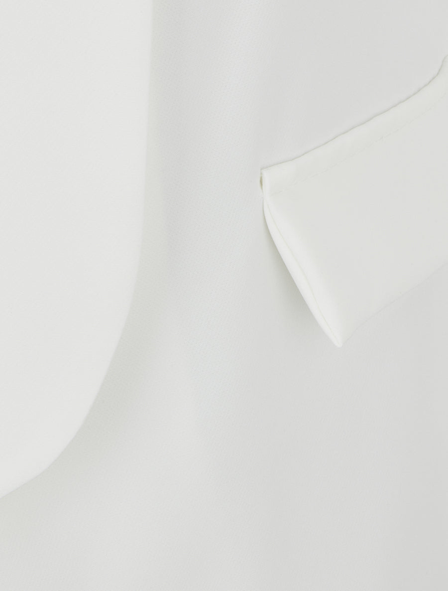 Blazer tinta unita a maniche lunghe - Bianco
