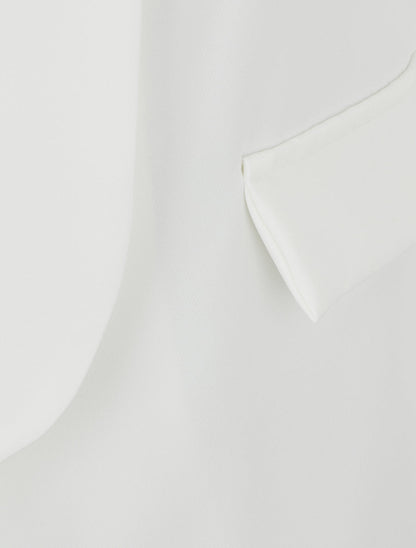 Blazer tinta unita a maniche lunghe - Bianco