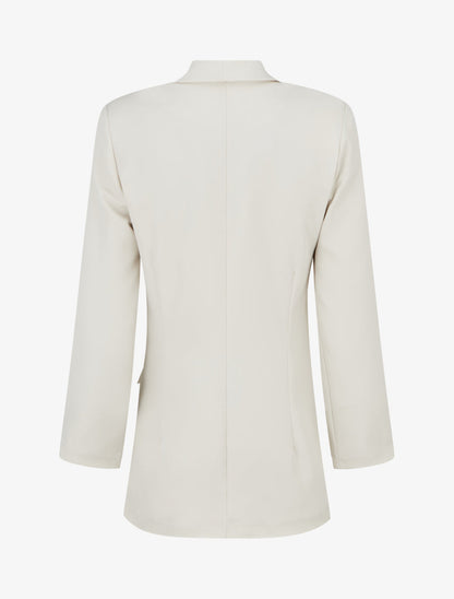 Blazer tinta unita a maniche lunghe - Beige