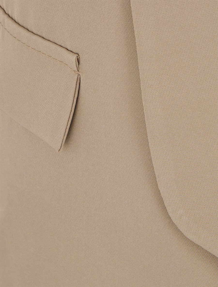 Blazer tinta unita a maniche lunghe - Taupe