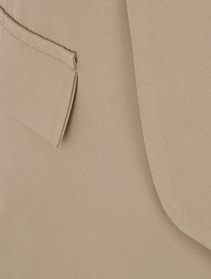 Blazer tinta unita a maniche lunghe - Taupe