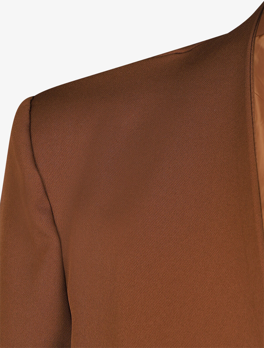 Blazer uni à revers imprimé alphabet - Marron