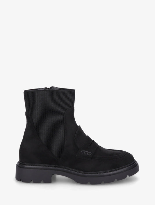 Stivaletti stile mocassino in scamosciato - Nero