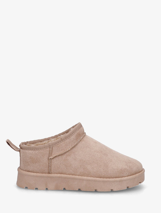 Stivaletti bassi foderati in scamosciato - Beige