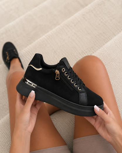 Basic Zip Sneaker - Nero