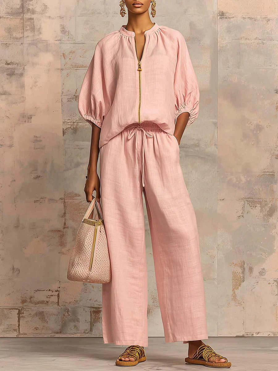 Alba | Completo Due Pezzi: Camicia dallo Stile Rilassato e Pantalone a Gamba Larga