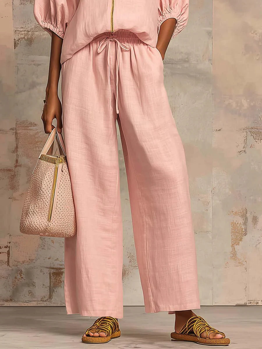 Alba | Completo Due Pezzi: Camicia dallo Stile Rilassato e Pantalone a Gamba Larga